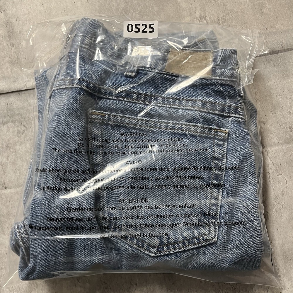 Vintage LL Bean Mens Red Plaid Flannel Jeans Size 32x30 Relaxed Fit USA Made - Picture 13 of 13